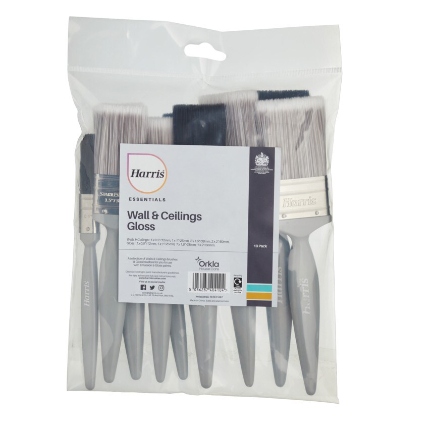 [101011007] Harris Essentials - Walls & Ceilings Brush 10 Pack