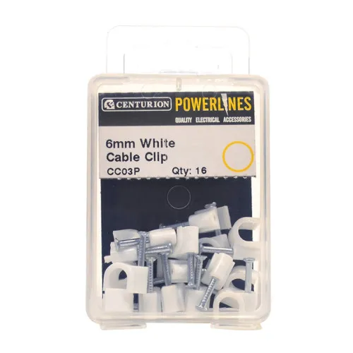 [CC03P] Centurion White Cable Clips 6mm