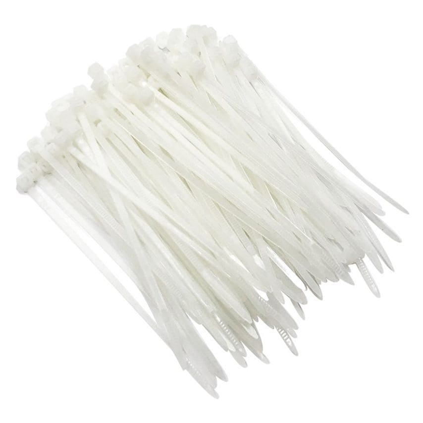 [S0820] Amtech 100 Tie Wraps (100mm x 2.5mm) - White