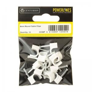 [CC05P] Centurion 8mm White Cable Clips (14 Pack)