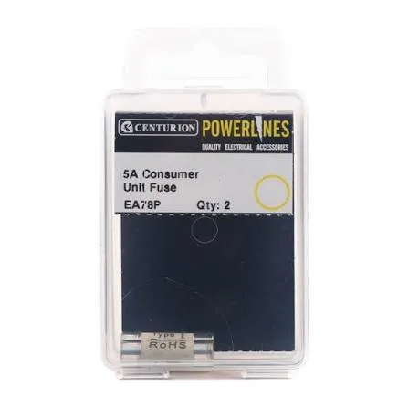 [EA78P] Centurion 5 Amp Consumer Unit Fuse (Pack of 2)