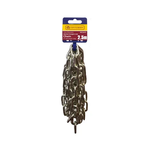 Centurion Steel Welded Straight Link Pre Cut Chain- 5mm x 28mm x 2.5m