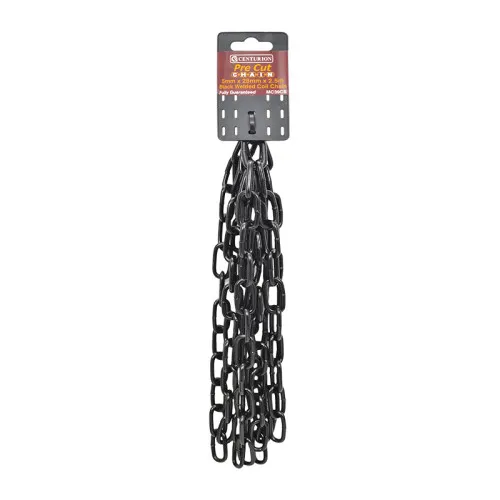 5mm X 28mm X 2.5m Black Welded Coil Pre-cut Chain