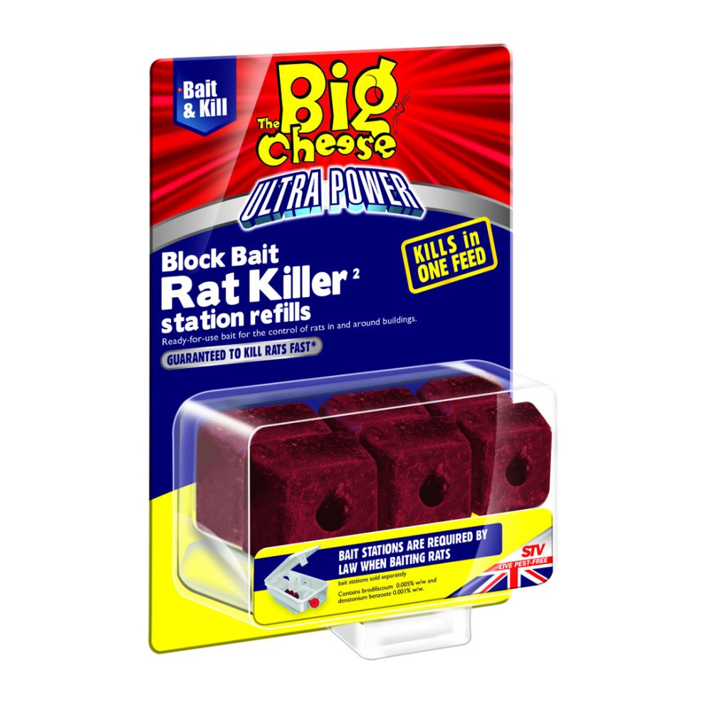 The Big Cheese Ultra Power Block Bait Rat Killer Station Refills