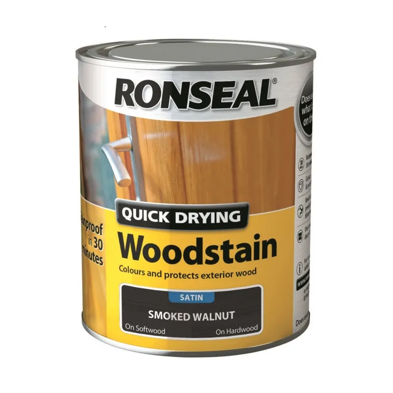 Ronseal Quick Dry Woodstain Satin Smoked Walnut 750ml