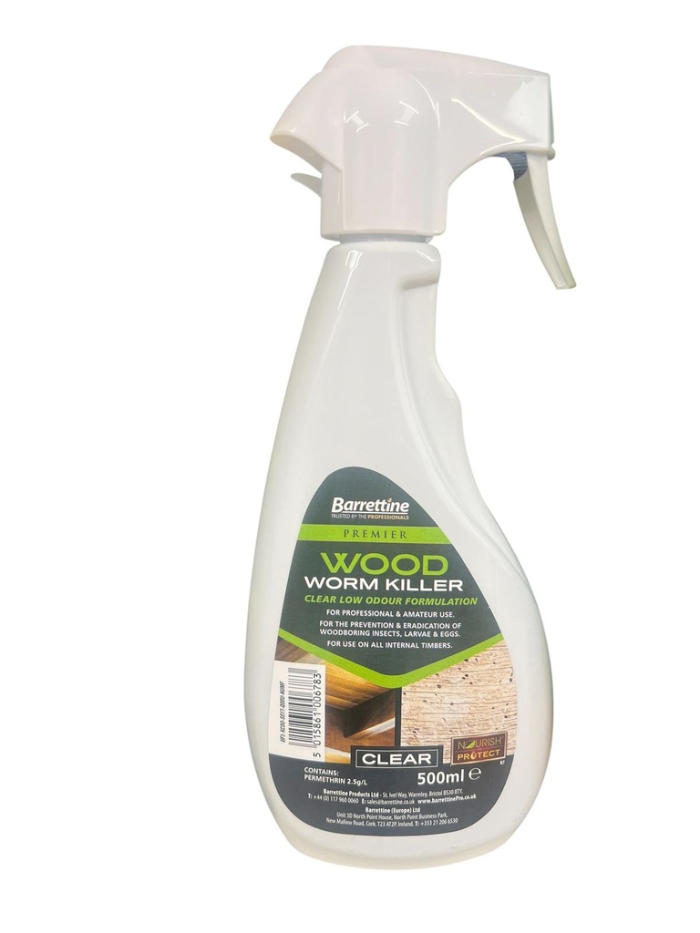 Barrettine Waterbased Woodworm Killer Trigger 500ml