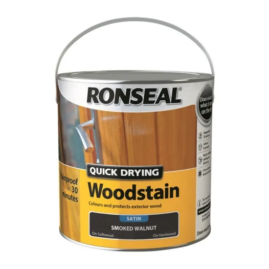 Ronseal Quick Dry Woodstain Satin Smoked Walnut 2.5L