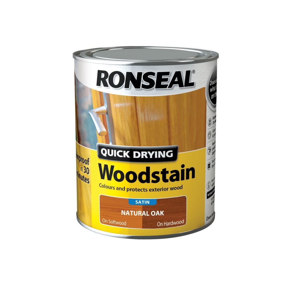[90839] Ronseal Quick Drying Woodstain Satin Natural Oak 750ml