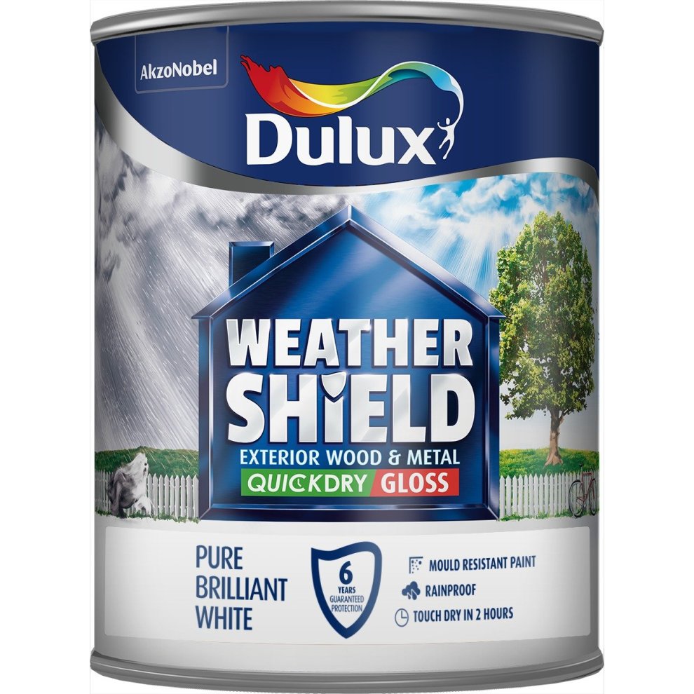 [35685] Dulux Retail Weathershield QD Gloss Pure Brilliant White 750ml
