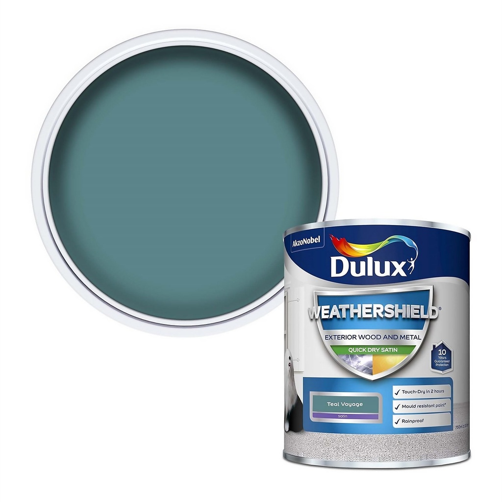 [97018] Dulux Weathershield Quick Dry Satin Teal Voyage 750ml