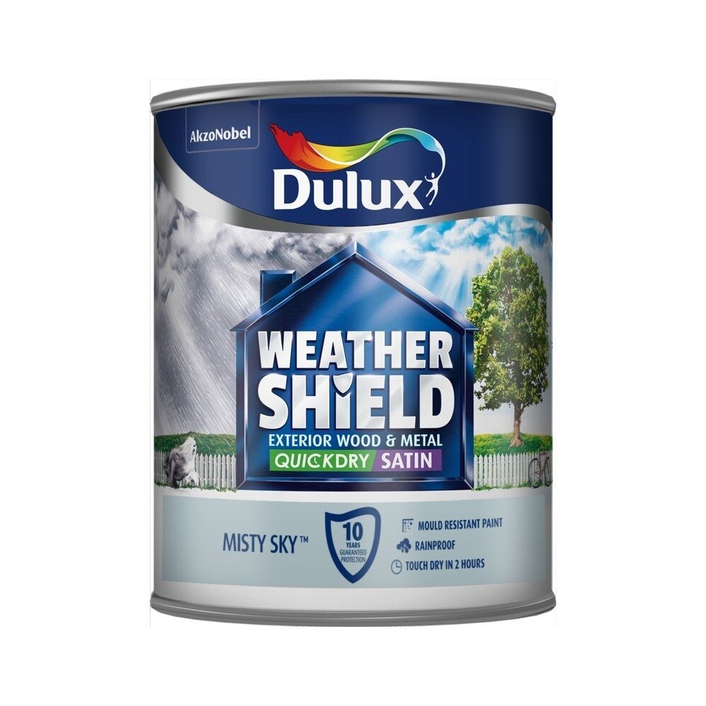 Dulux Weathershield Quick Dry Satin Misty Sky 750mls