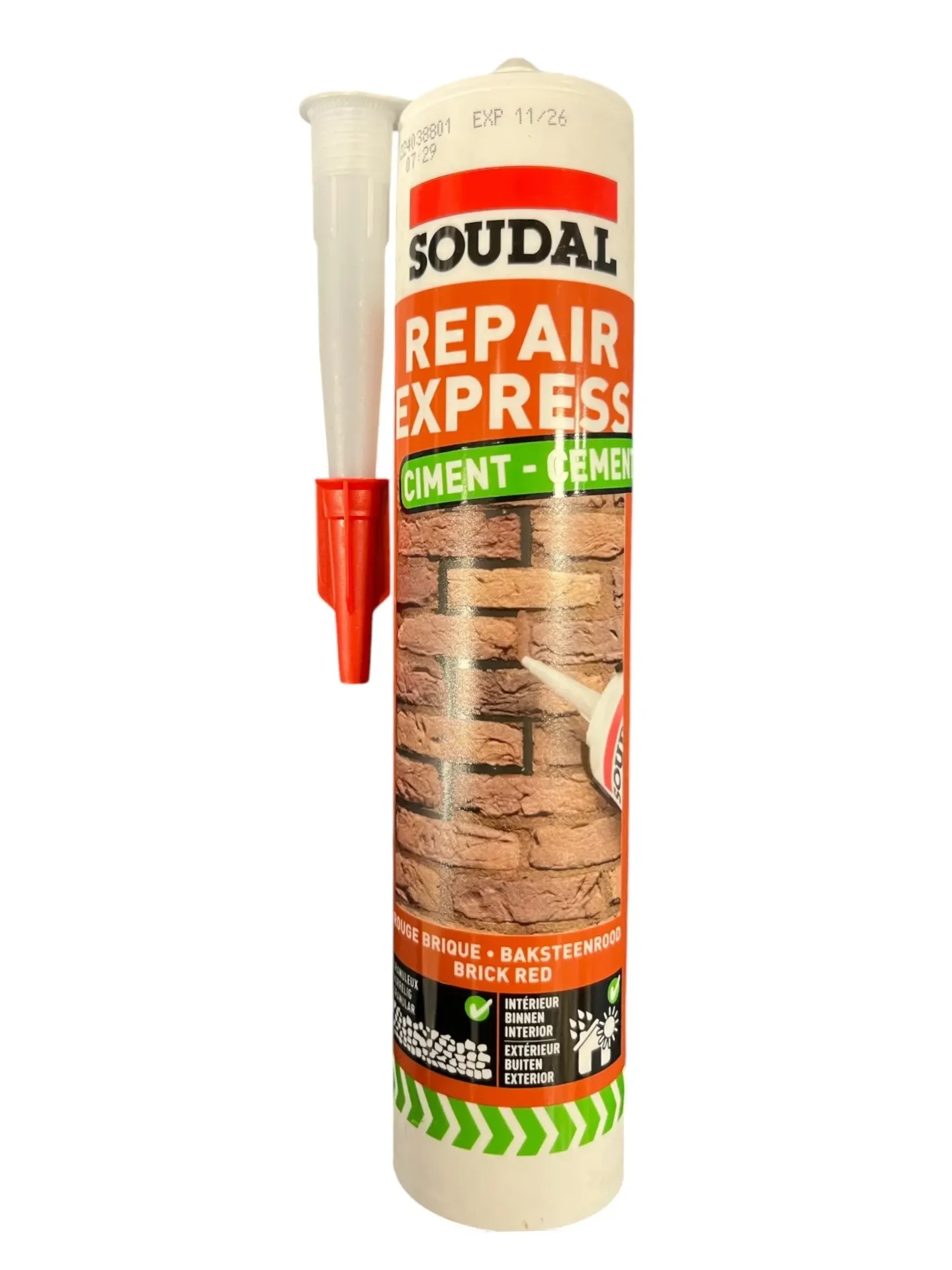 [DKSD167108] Soudal Repair Express Cement - Brick Red (290ml)