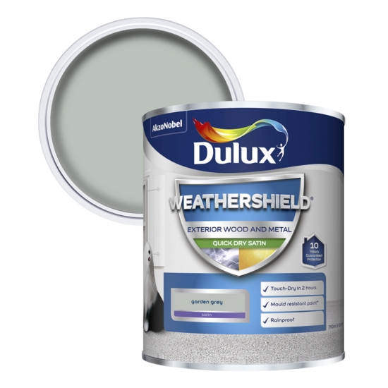 Dulux Weathershield QD Satin Garden Grey 750ml