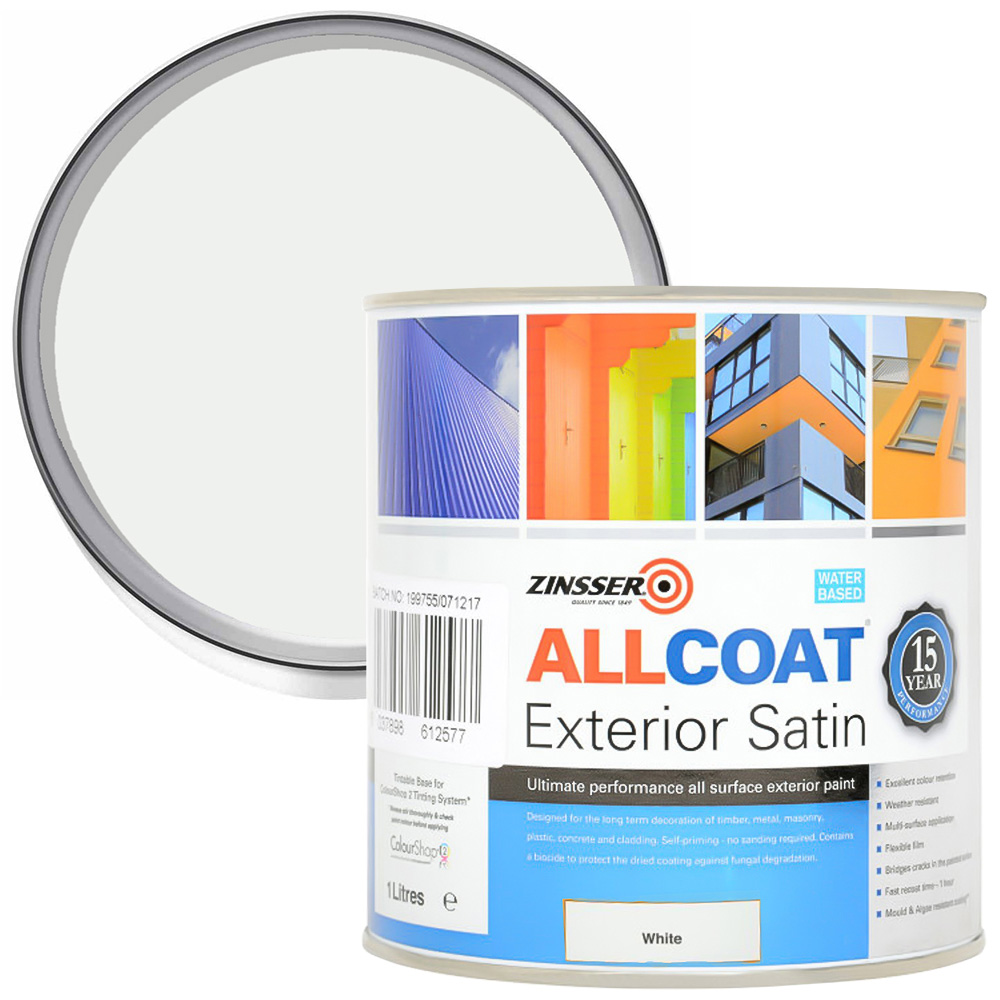[44935] Zinsser Allcoat Exterior Water Based Satin White 1L