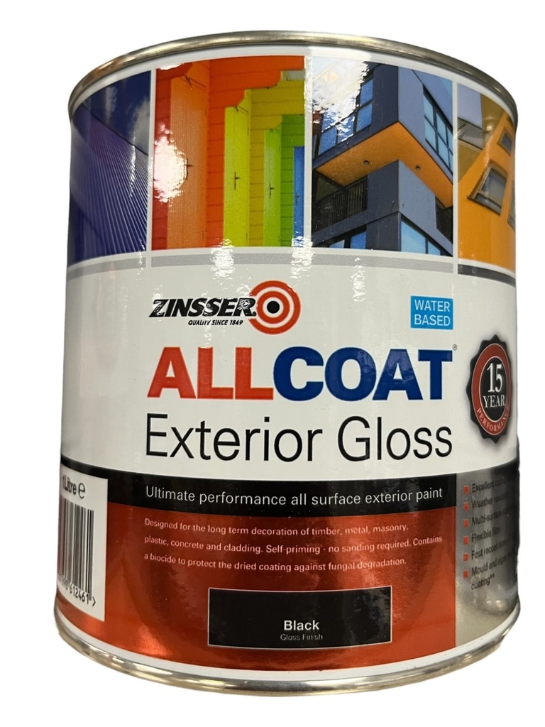 Zinsser All Coat Exterior Gloss Black 1L