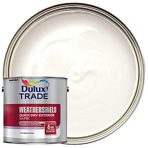 Dulux Trade Weathershield Quick Dry Satin Pure Brilliant White 2.5L