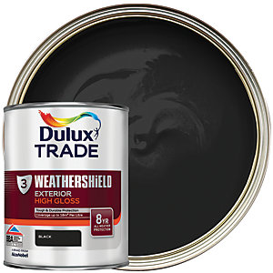 [4566] Dulux Trade Weathershield Gloss Finish Black 1L