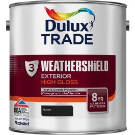 [4567] Dulux Trade Weathershield Gloss Finish Black 2.5L