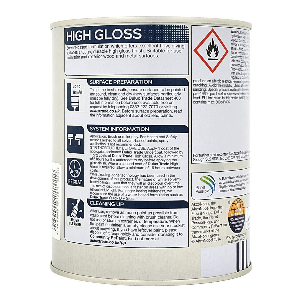 Dulux Trade Gloss Tinted Colour LB 1L