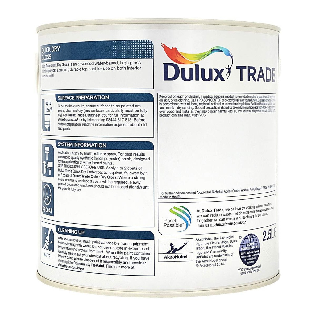 Dulux Trade Quick Dry Gloss Colour Extra Deep Base 2.5L