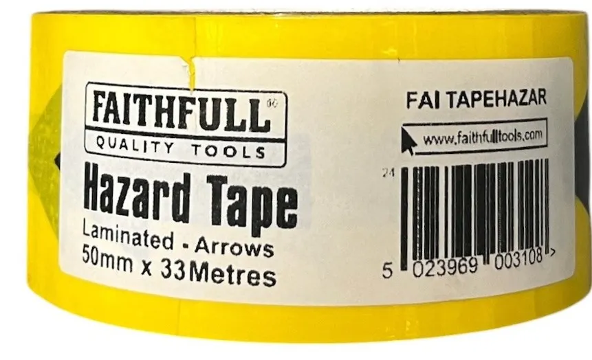Laminated Self-adhesive Hazard Tape Arrows Black/yellow 50mm X 33m