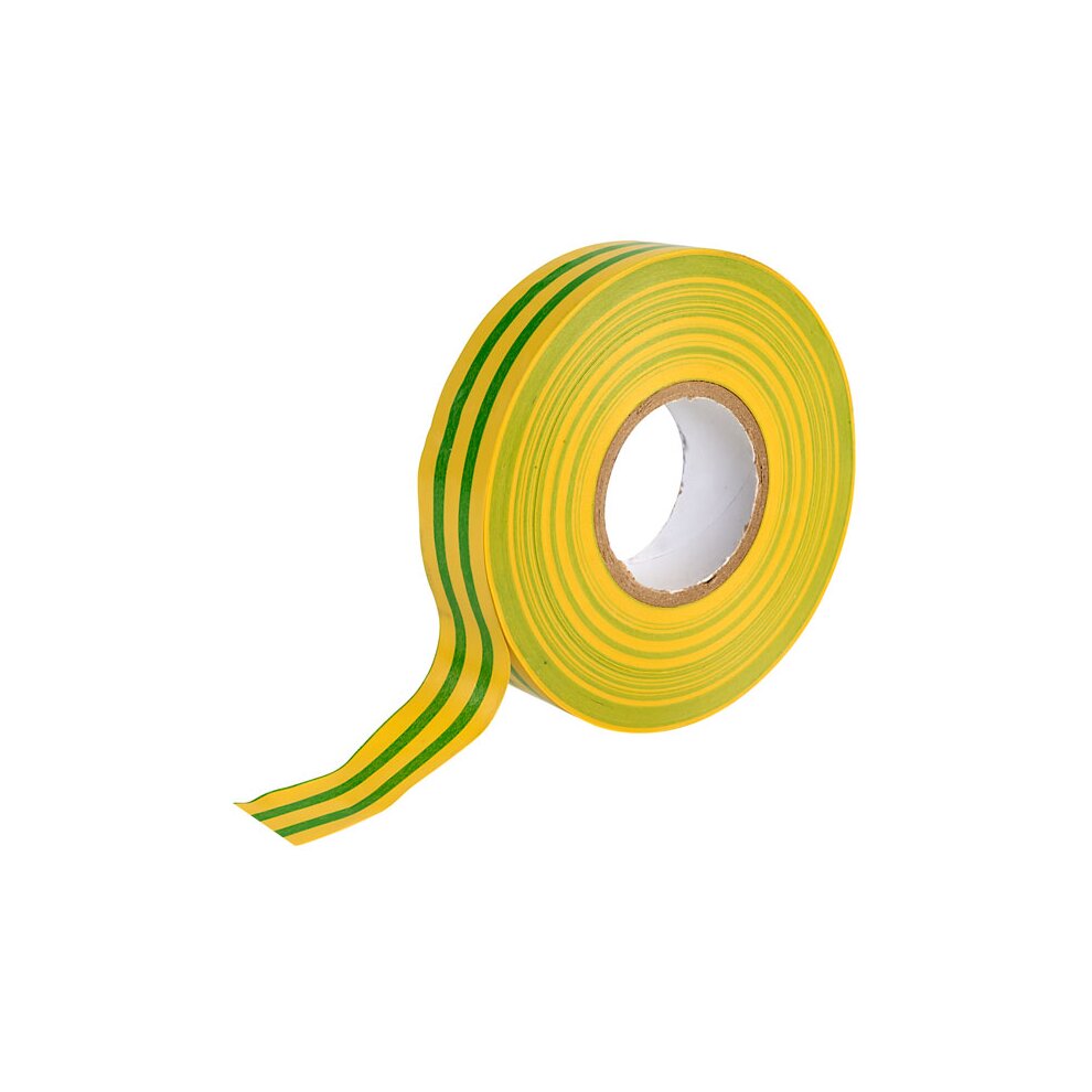 19mm x 33m Green/Yellow PVC Tape