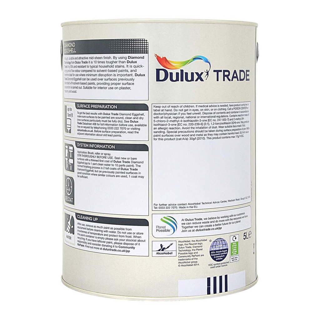 Dulux Trade Diamond QD Eggshell Tinted Colour EDB 5L
