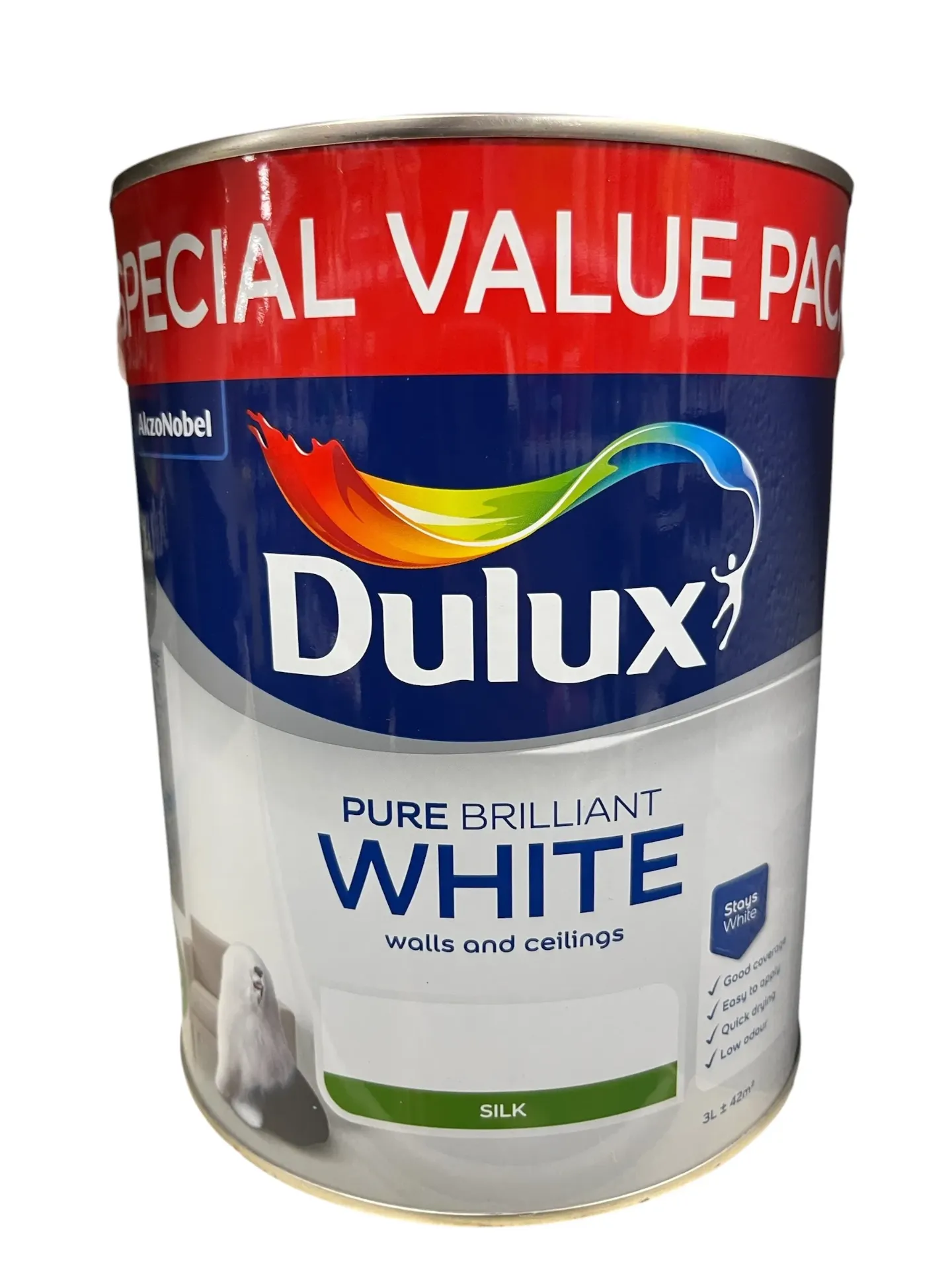 [3018] Dulux Trade Vinyl Silk White 5L