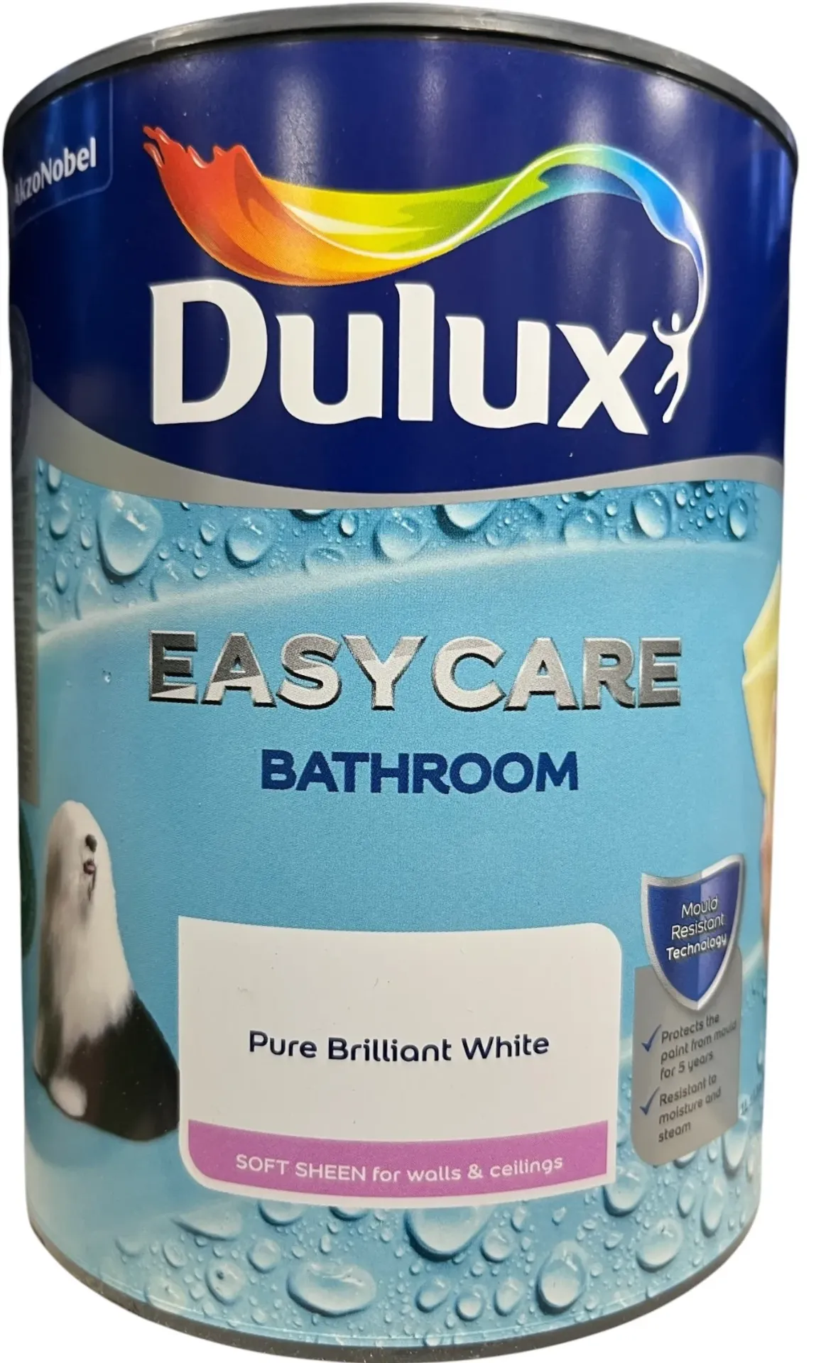 Dulux Easycare Bathroom Soft Sheen Brilliant White 1L