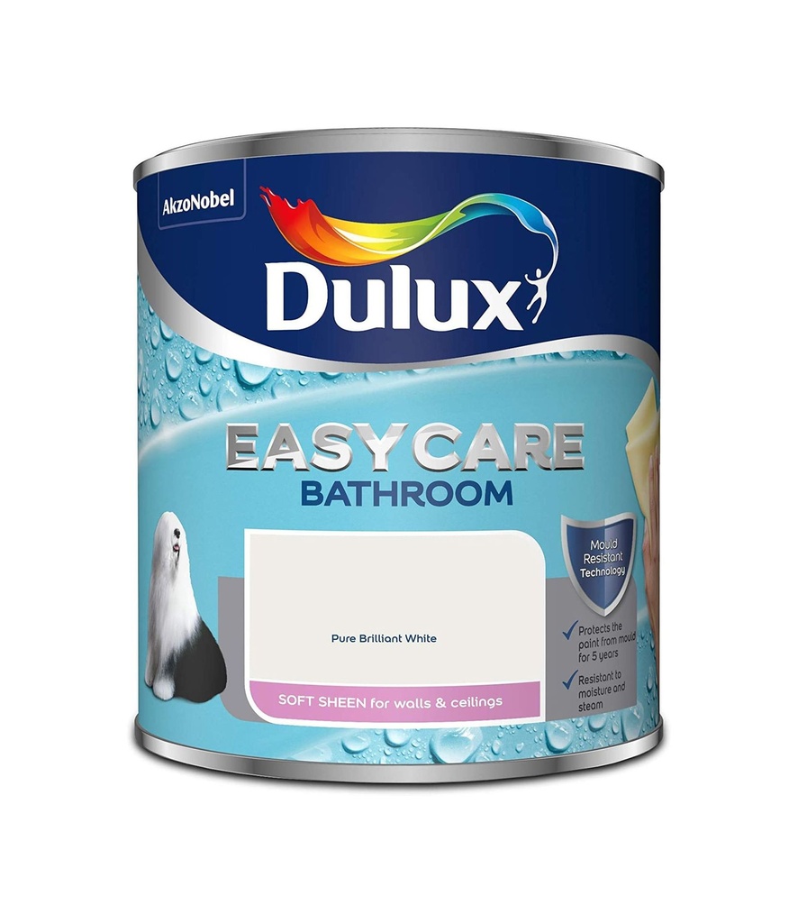 [29591] Dulux Easycare Bathroom Soft Sheen Brilliant White 1L