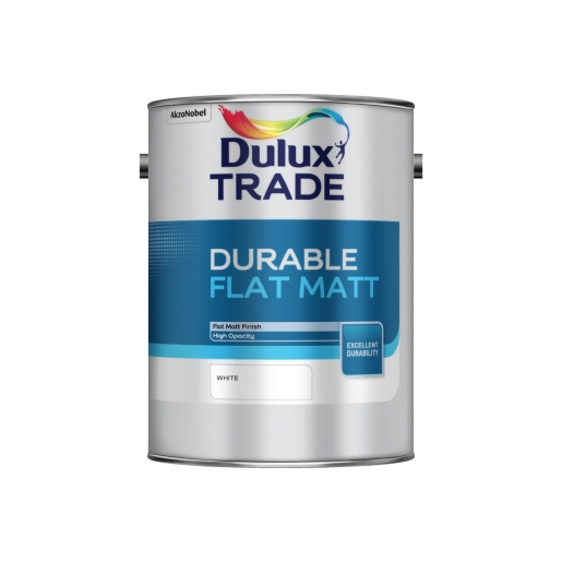 [22007] Dulux Trade Durable Flat Matt White 5L