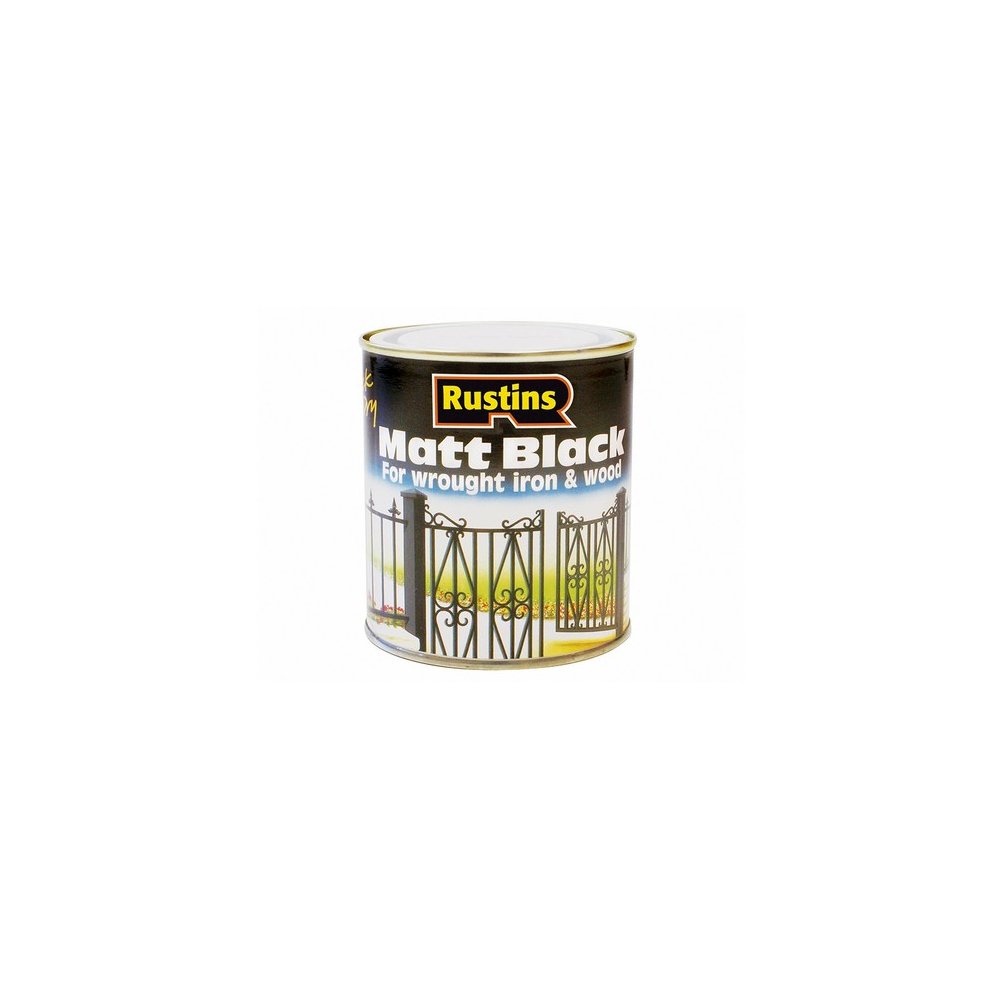 Rustins QD Matt Black Paint 500ml