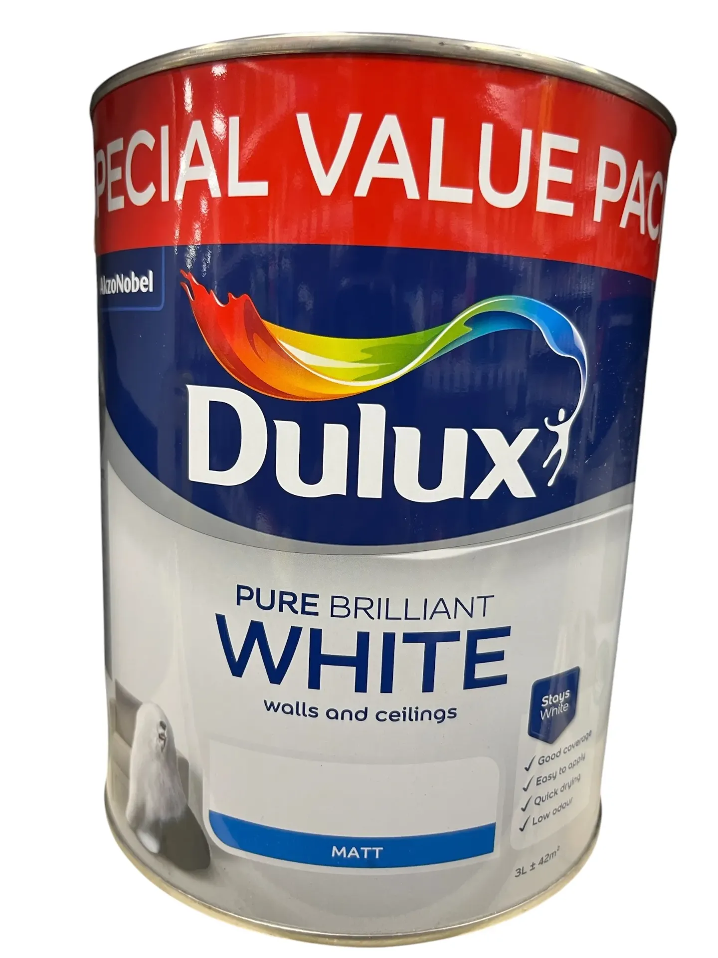 Dulux Retail Vinyl Matt Pure Brilliant White 3L