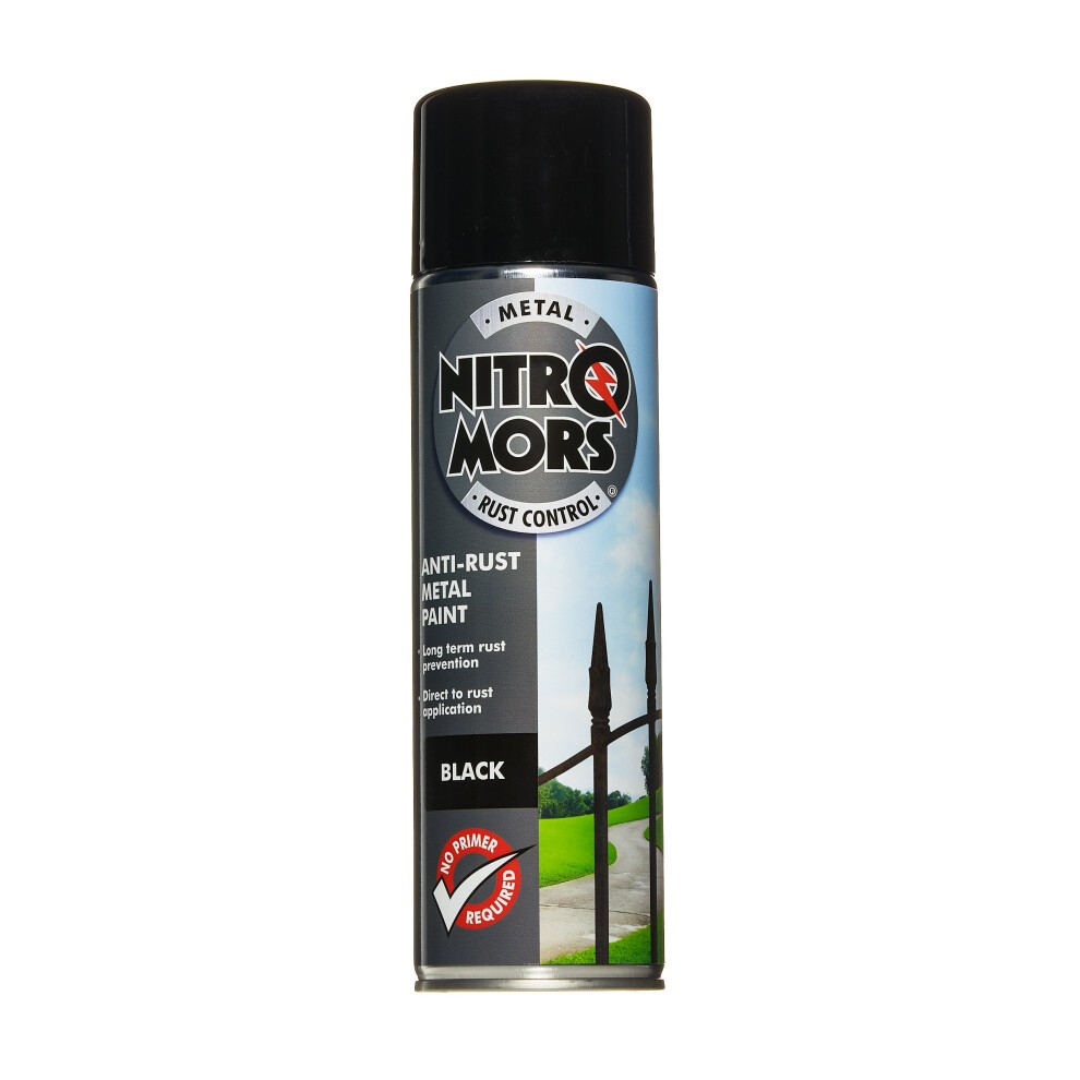 [NBP500] Nitromors Anti-rust Smooth Metal Paint Aerosol Black 500m