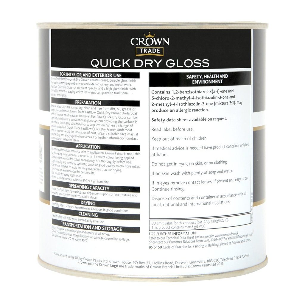 [93099] Crown Trade Fastflow Gloss White 1L