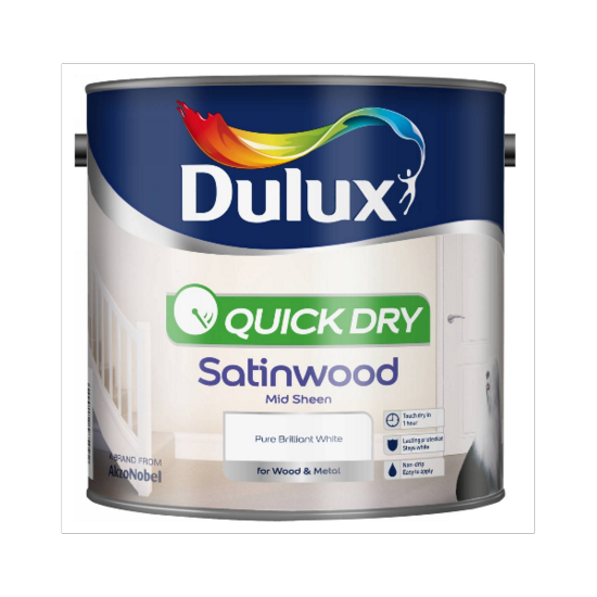 Dulux Retail QD Satinwood Pure Brillaint White 2.5L
