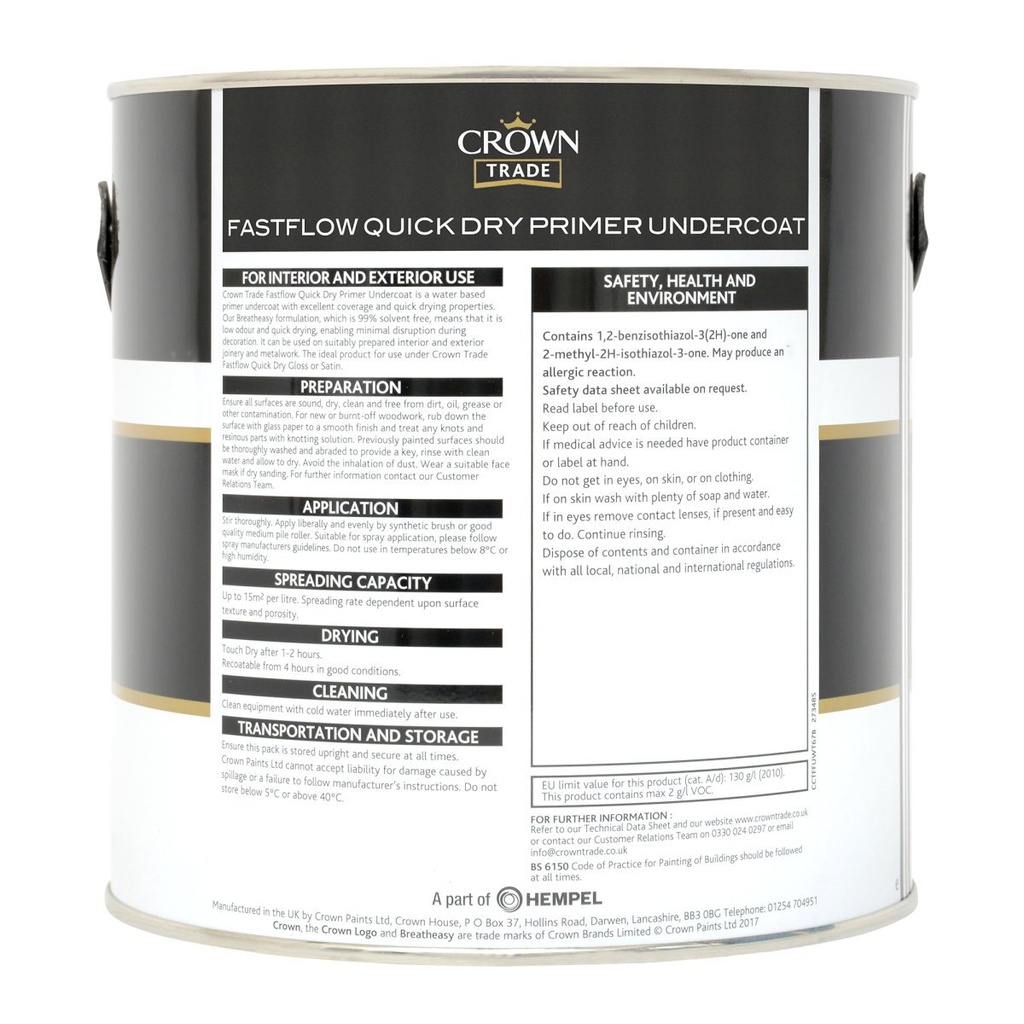 Crown Trade Fastflow QD Primer Undercoat White 2.5L