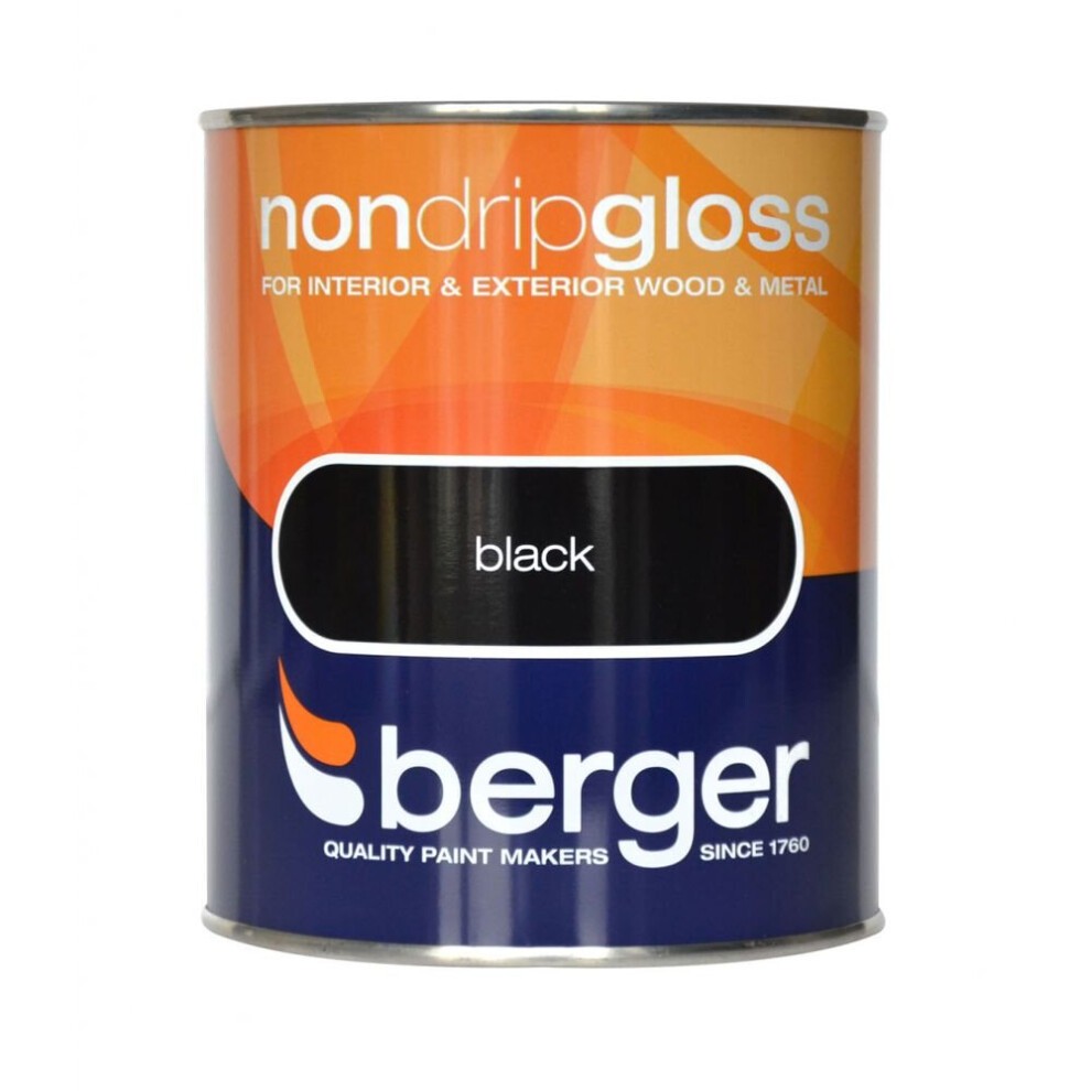 Berger Non Drip Gloss Black 750ml