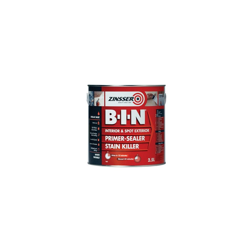 Zinsser Bin Shellac Primer Sealer White 2.5L