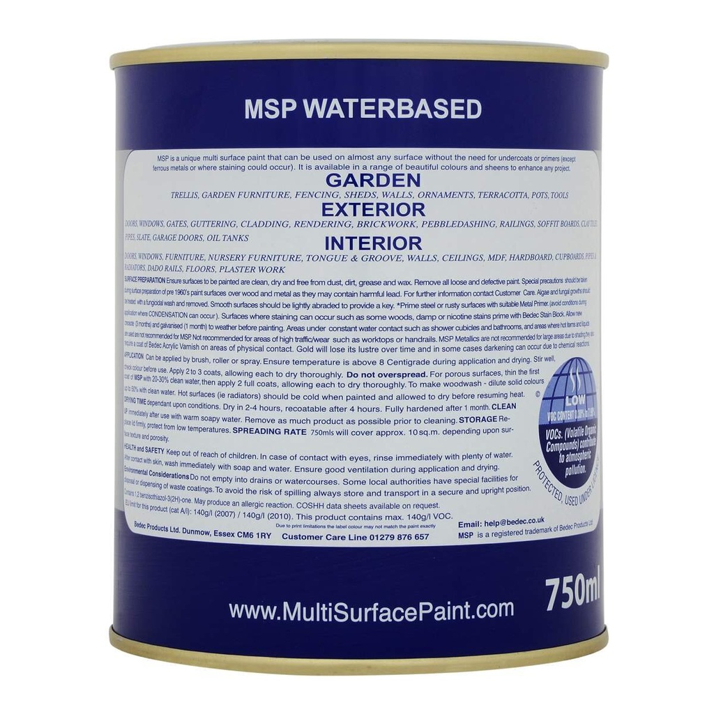 Bedec Multi Surface Paint Satin Black 750ml