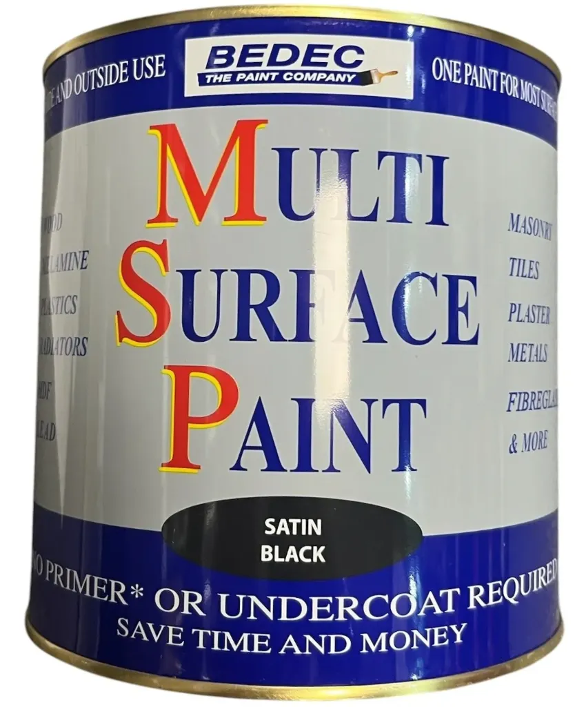 Bedec Multi Surface Paint Satin Black 750ml
