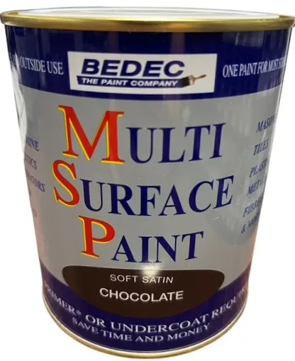 Bedec Multi Surface Paint Satin Chocolate 750ml