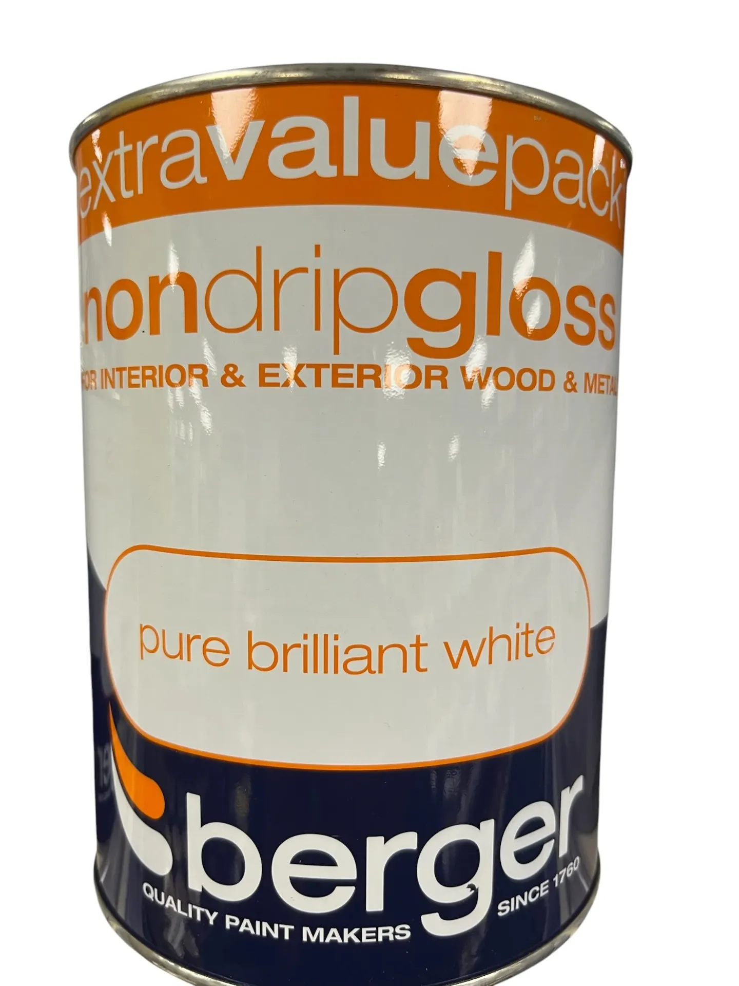 [1389] Berger Non Drip Gloss Brilliant White 1.25L