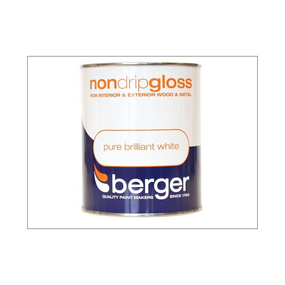 [1389] Berger Non Drip Gloss Brilliant White 1.25L