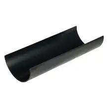 Floplast 112mm Black Half Round Gutter 2m RG2B