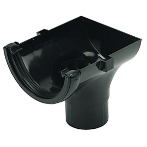 FPG H/R Black Stopend Outlet 112mm RO2B
