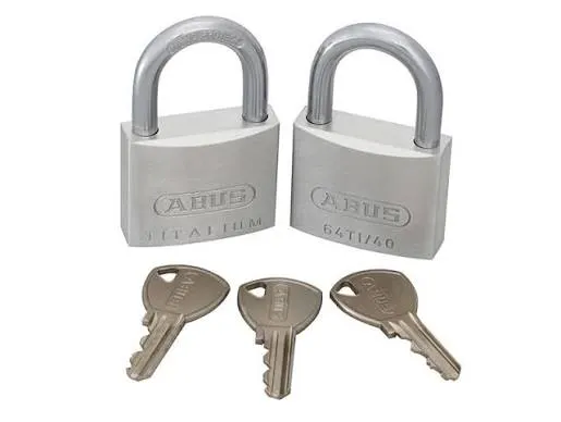 [I-ABUS-L21589] Abus Titalium 64TI Series Open Shackle Padlock 40mm Twin