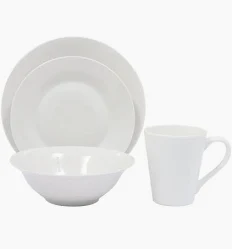 Basiks White Porcelain Dinner Set 16 Piece