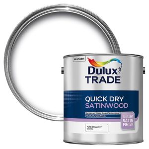 [90344] Dulux Trade QD Satinwood Pure Brilliant White 2.5L