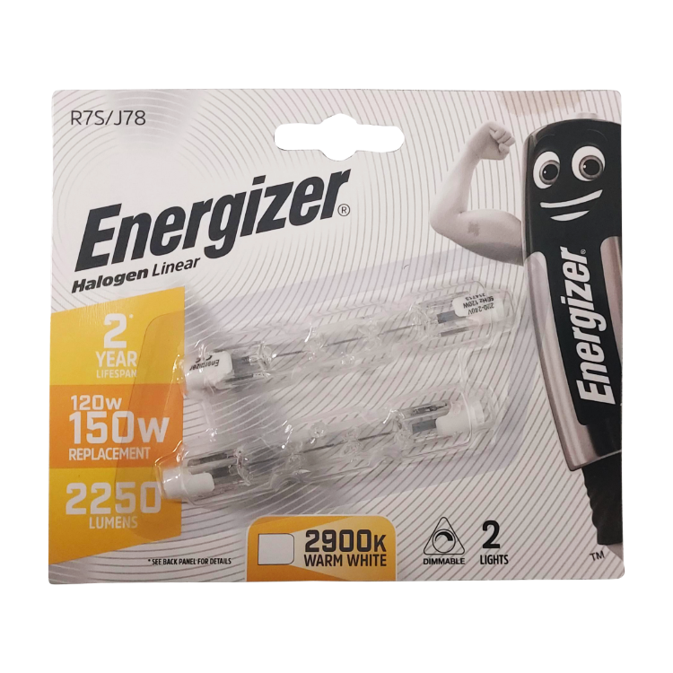 Eveready 120w (150w) J78 Energy Saving Halogen Linear 2pk